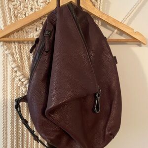 Vince Camuto Burgundy Leather Backpack